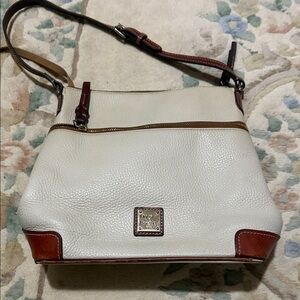 Vintage Dooney & Bourke Cream and Brown Crossbody Bag